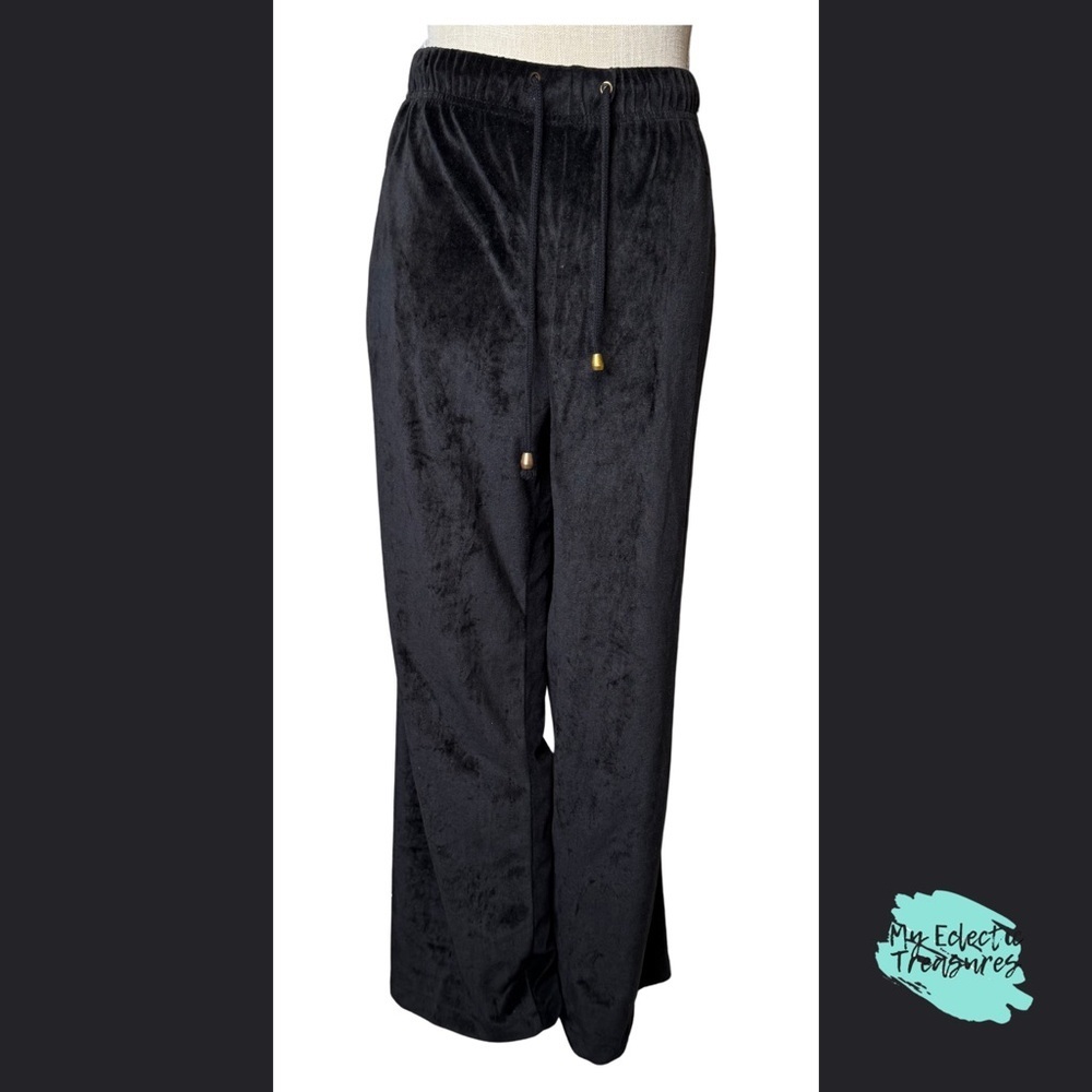 Black Velvet Drawstring Pants